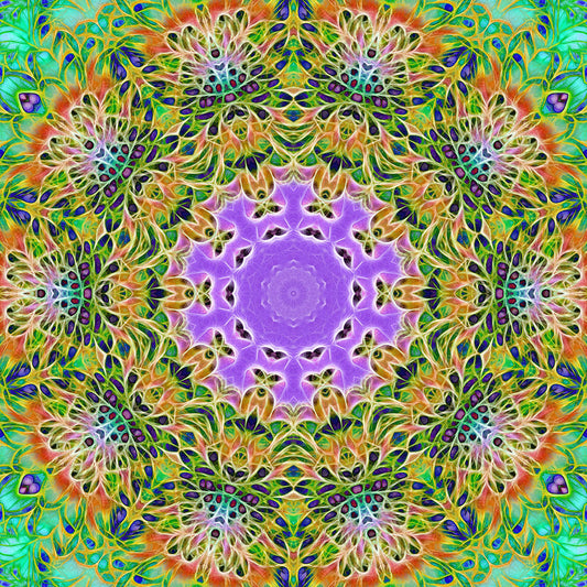 Green Purple Kaleidoscope Digital Image Download