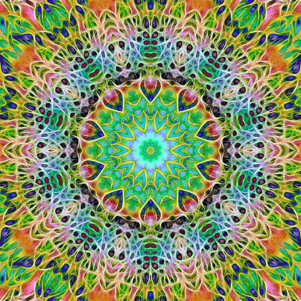 Green Yellow Pink Kaleidoscope Digital Image Download