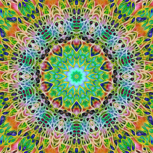 Green Yellow Pink Kaleidoscope Digital Image Download