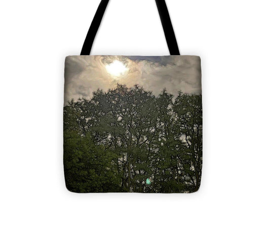 Harvest Moon Over Trees - Tote Bag