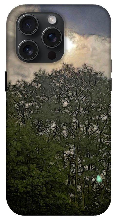 Harvest Moon Over Trees - Phone Case