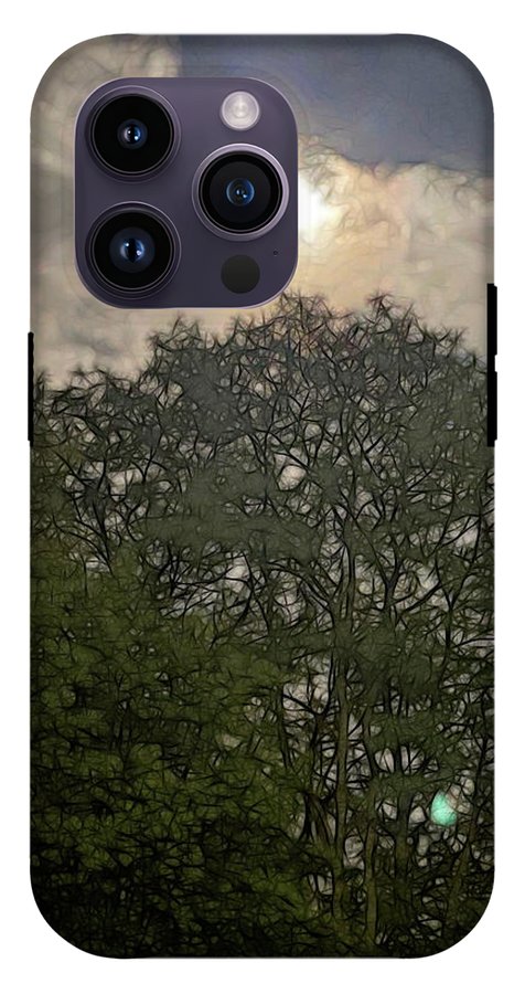 Harvest Moon Over Trees - Phone Case