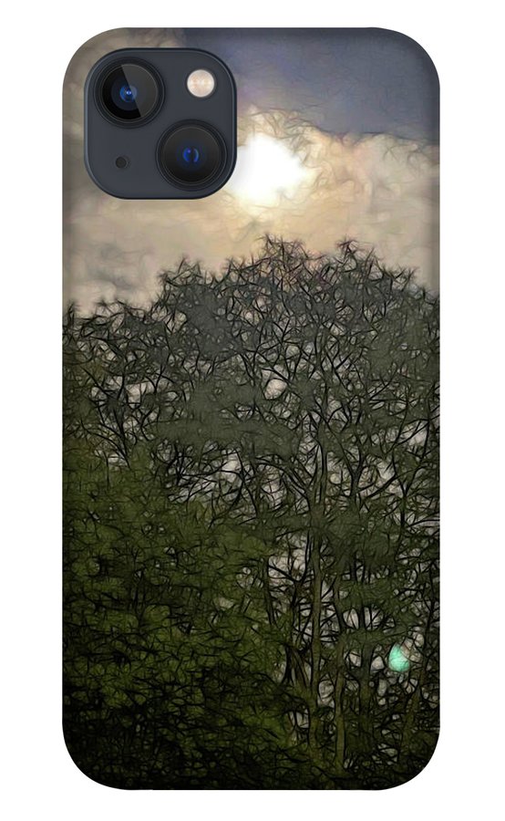 Harvest Moon Over Trees - Phone Case