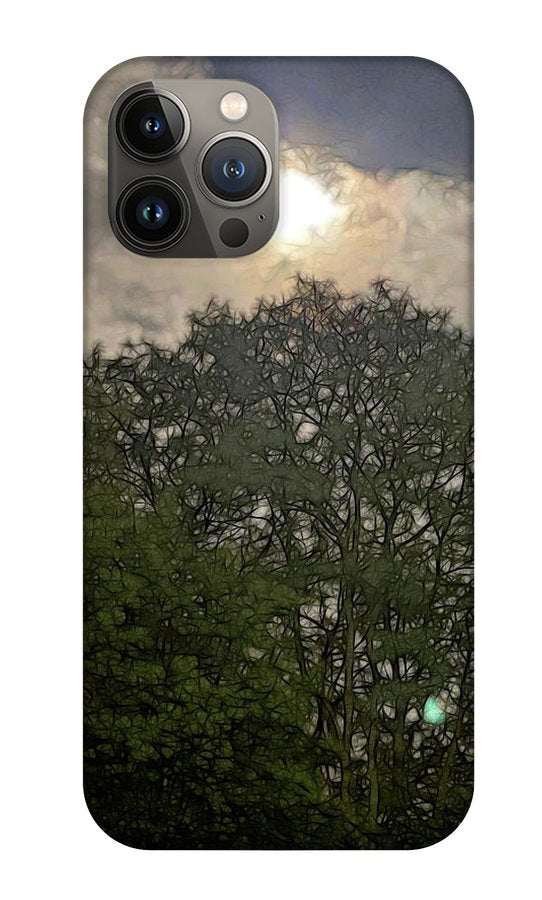 Harvest Moon Over Trees - Phone Case