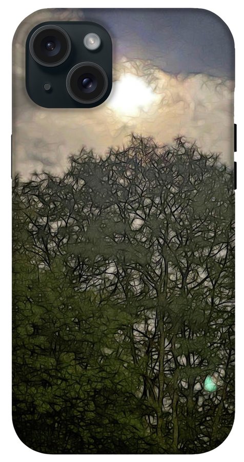 Harvest Moon Over Trees - Phone Case