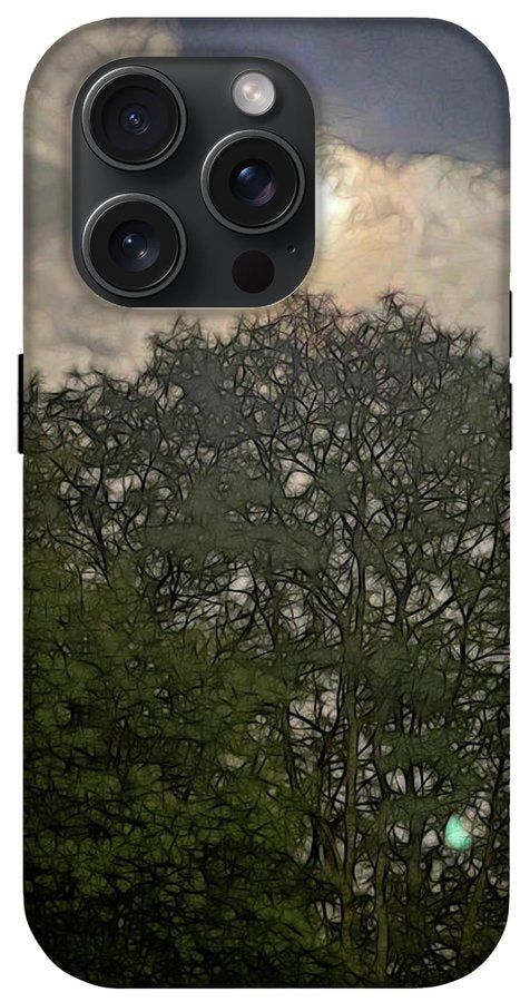 Harvest Moon Over Trees - Phone Case