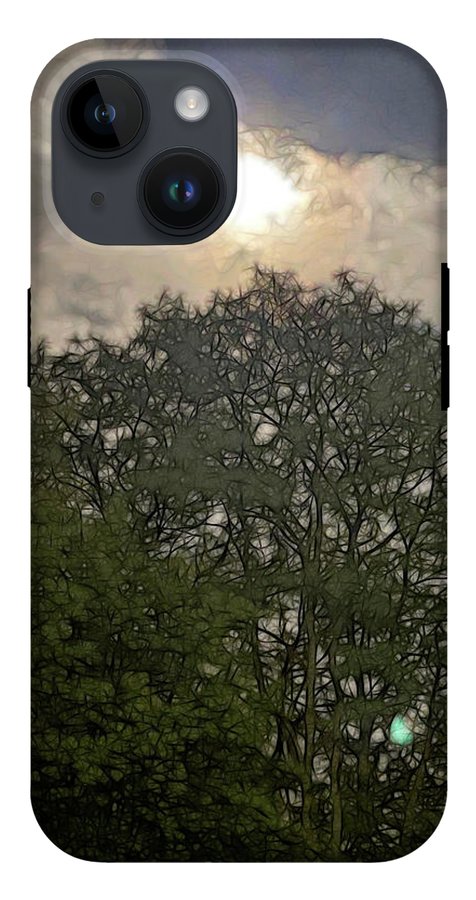 Harvest Moon Over Trees - Phone Case