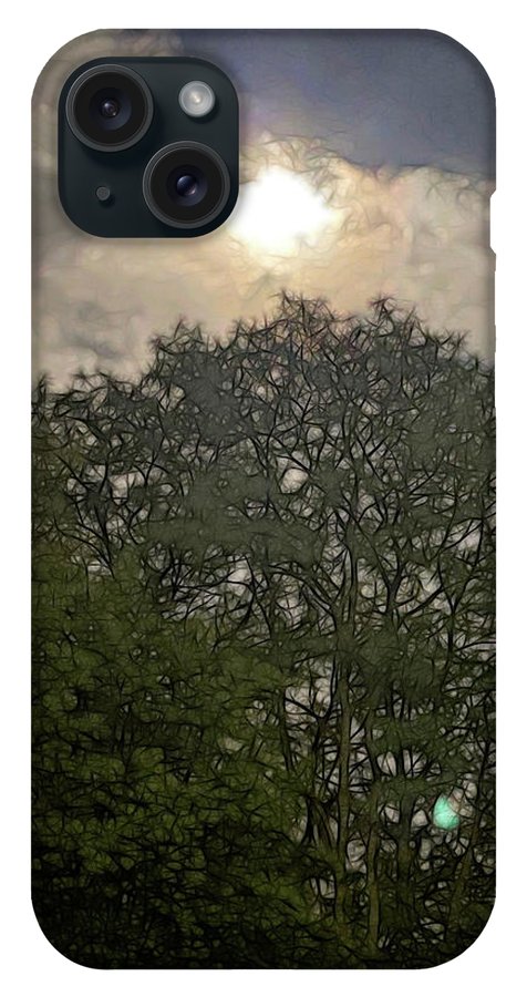 Harvest Moon Over Trees - Phone Case