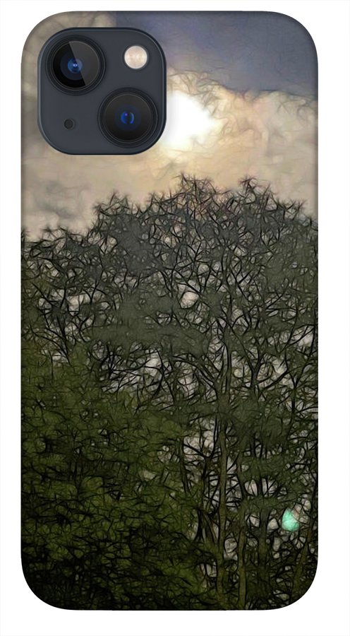 Harvest Moon Over Trees - Phone Case