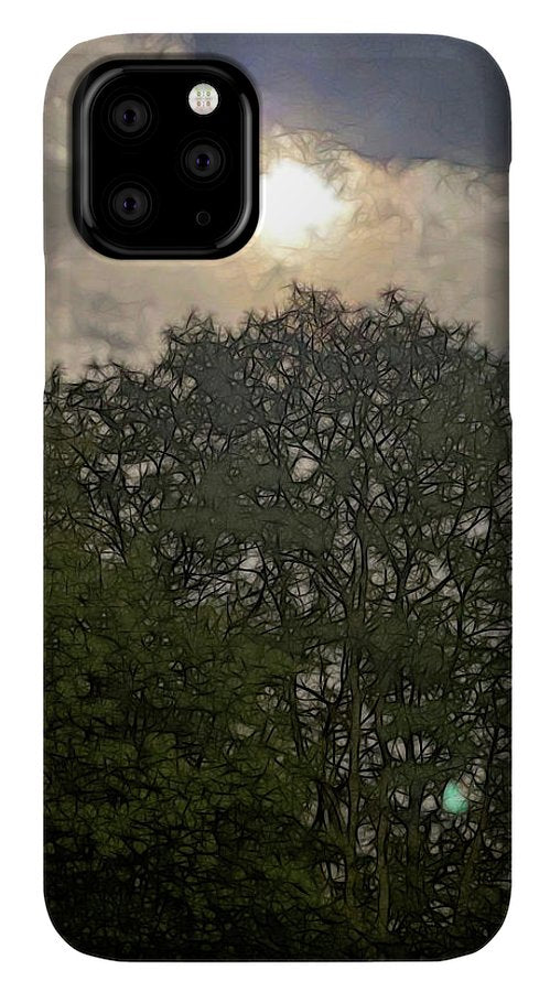 Harvest Moon Over Trees - Phone Case