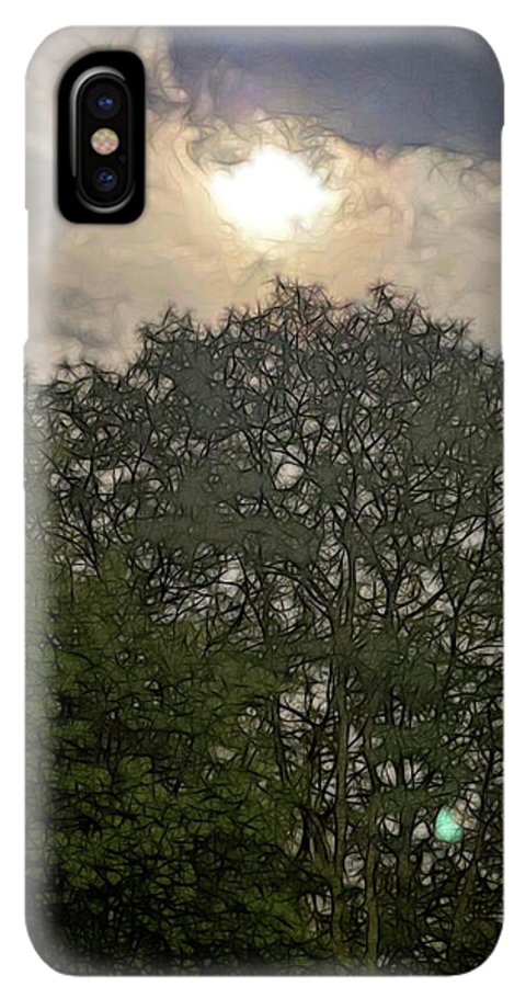 Harvest Moon Over Trees - Phone Case