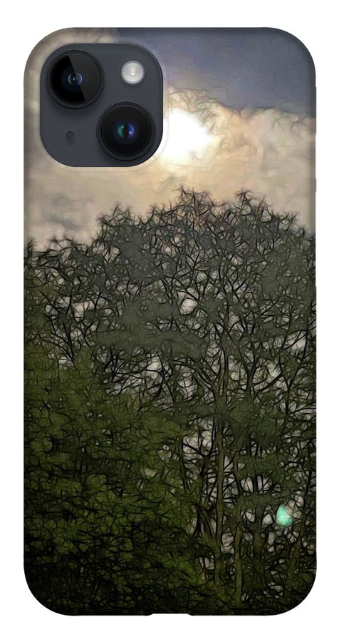 Harvest Moon Over Trees - Phone Case