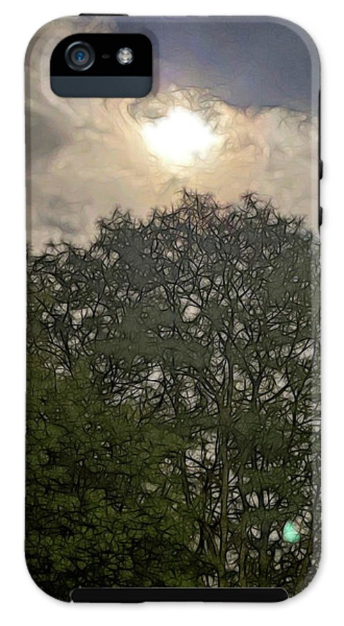 Harvest Moon Over Trees - Phone Case