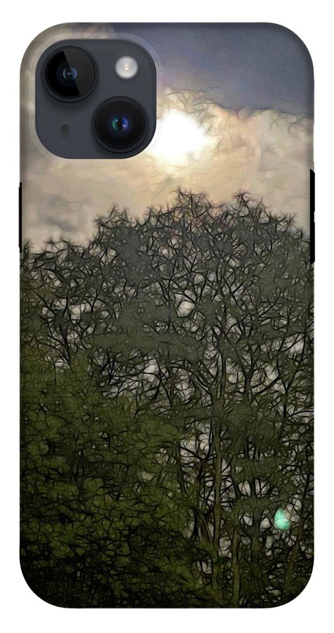 Harvest Moon Over Trees - Phone Case