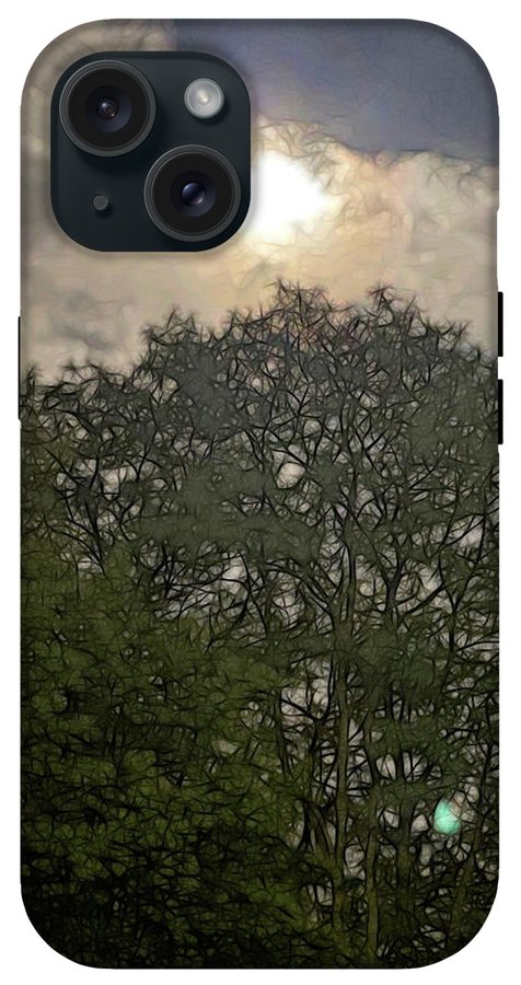 Harvest Moon Over Trees - Phone Case