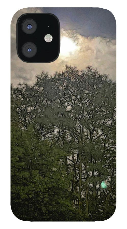 Harvest Moon Over Trees - Phone Case