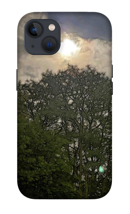 Harvest Moon Over Trees - Phone Case