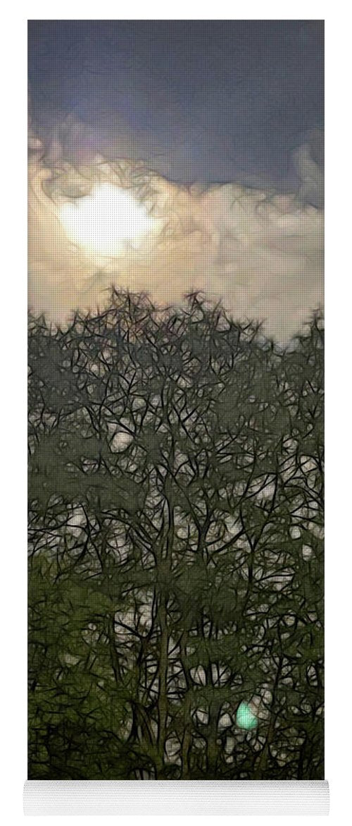 Harvest Moon Over Trees - Yoga Mat