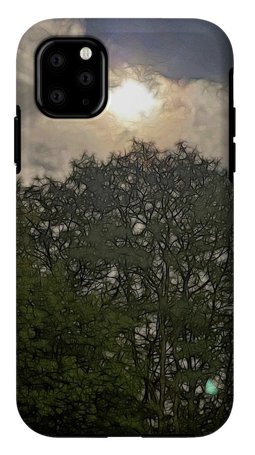 Harvest Moon Over Trees - Phone Case