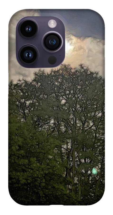 Harvest Moon Over Trees - Phone Case