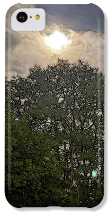 Harvest Moon Over Trees - Phone Case