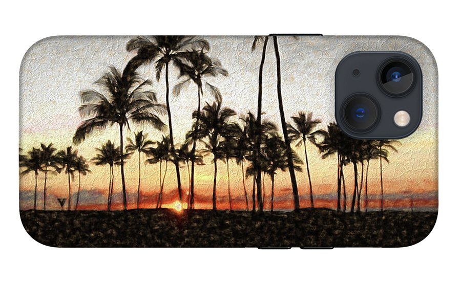 Hawaiian Sunset Rock Painting - Phone Case