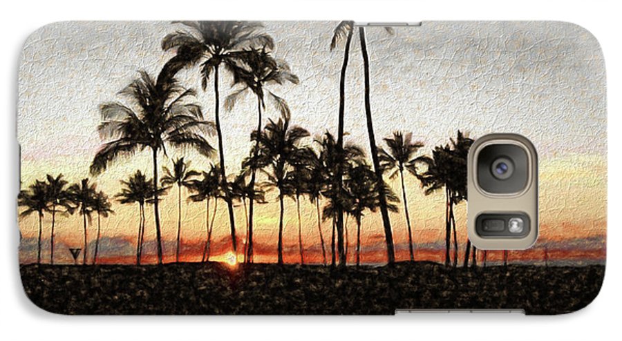 Hawaiian Sunset Rock Painting - Phone Case