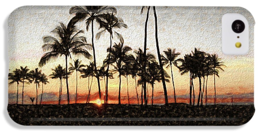 Hawaiian Sunset Rock Painting - Phone Case