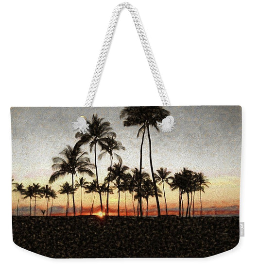Hawaiian Sunset Rock Painting - Weekender Tote Bag