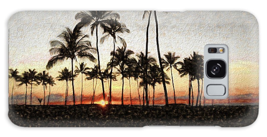 Hawaiian Sunset Rock Painting - Phone Case