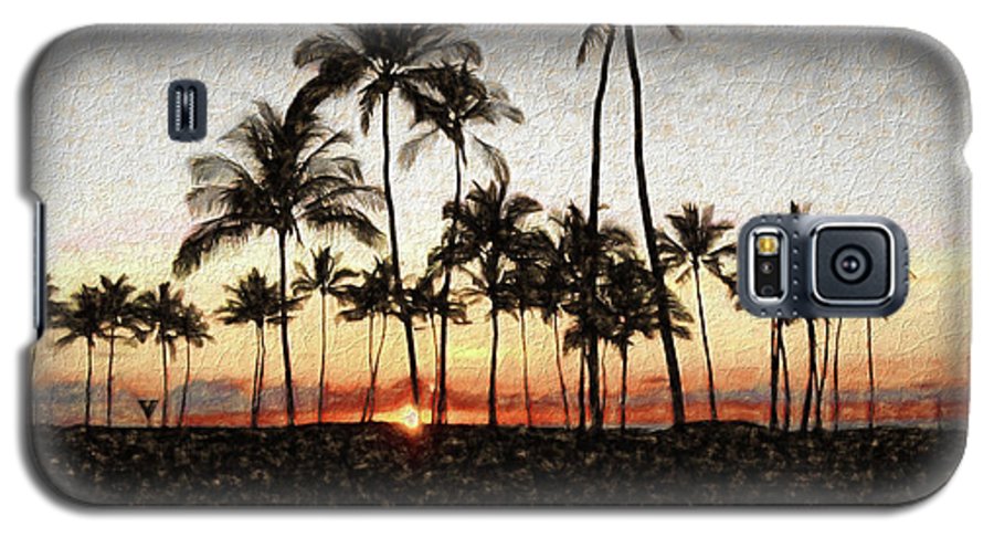 Hawaiian Sunset Rock Painting - Phone Case