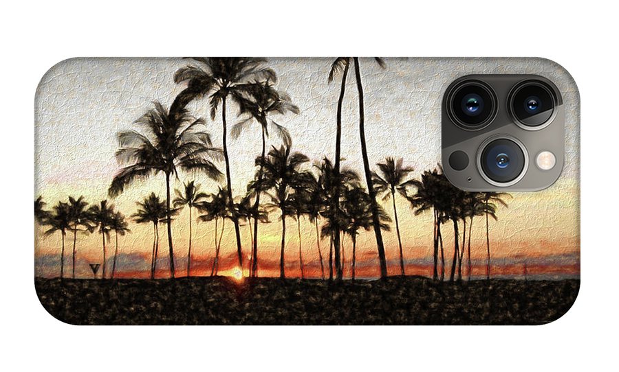 Hawaiian Sunset Rock Painting - Phone Case