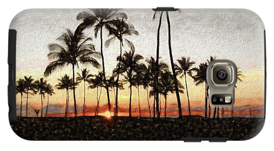 Hawaiian Sunset Rock Painting - Phone Case