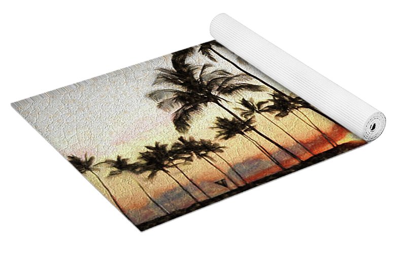 Hawaiian Sunset Rock Painting - Yoga Mat