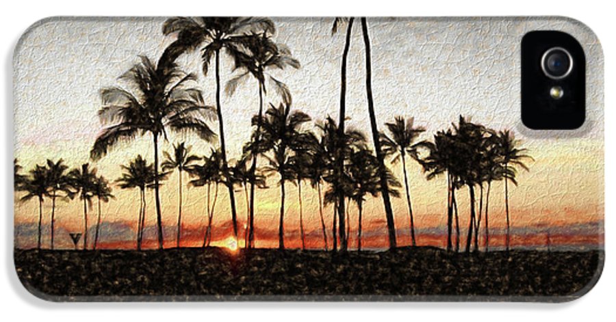 Hawaiian Sunset Rock Painting - Phone Case