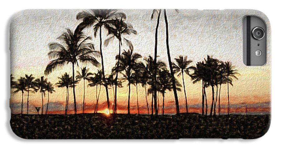 Hawaiian Sunset Rock Painting - Phone Case