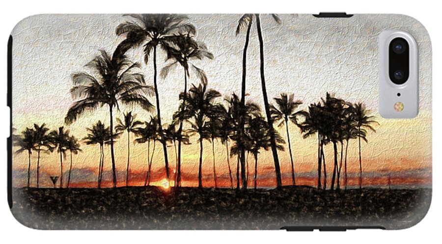 Hawaiian Sunset Rock Painting - Phone Case