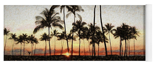 Hawaiian Sunset Rock Painting - Yoga Mat