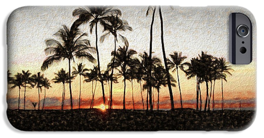 Hawaiian Sunset Rock Painting - Phone Case