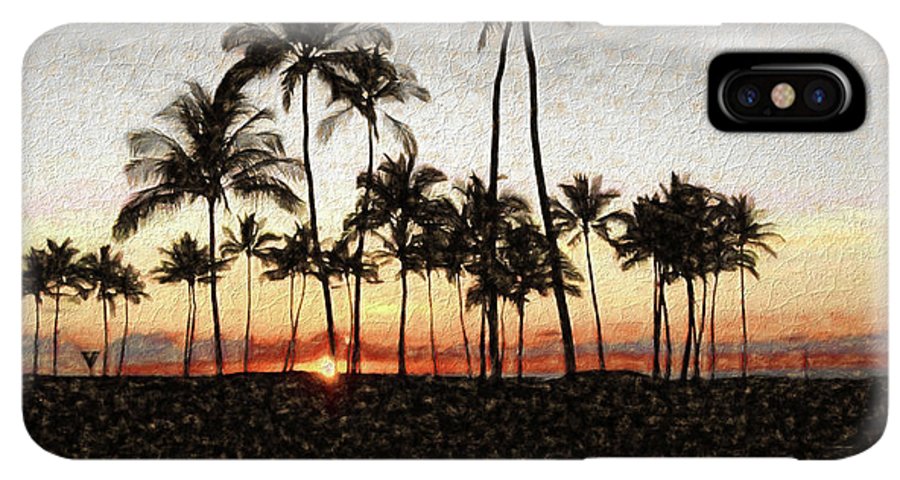 Hawaiian Sunset Rock Painting - Phone Case