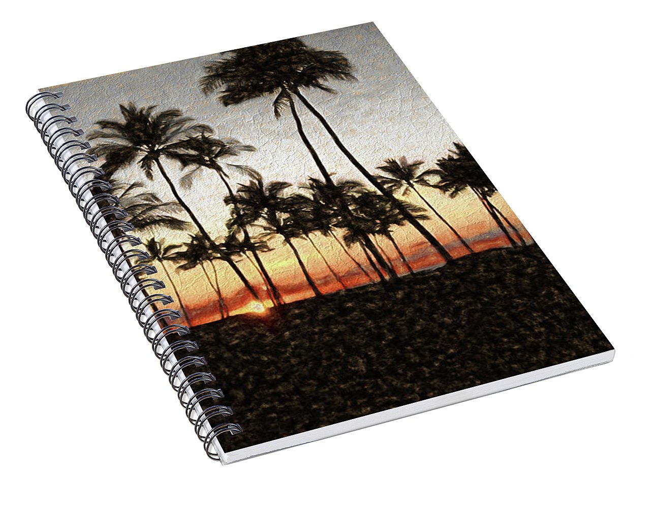 Hawaiian Sunset Rock Painting - Spiral Notebook