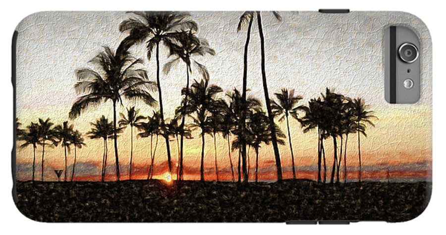 Hawaiian Sunset Rock Painting - Phone Case