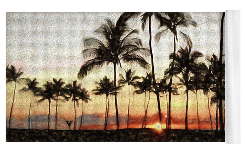 Hawaiian Sunset Rock Painting - Yoga Mat