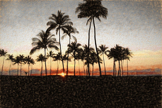 Hawaii Sunset Rock Painting Digital Image Download