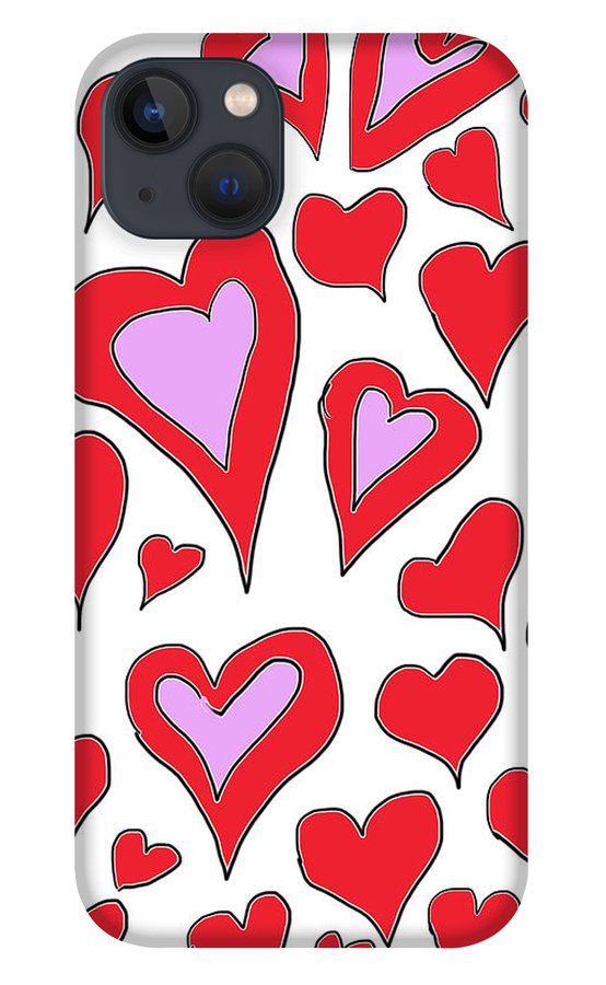 Hearts Drawing - Phone Case