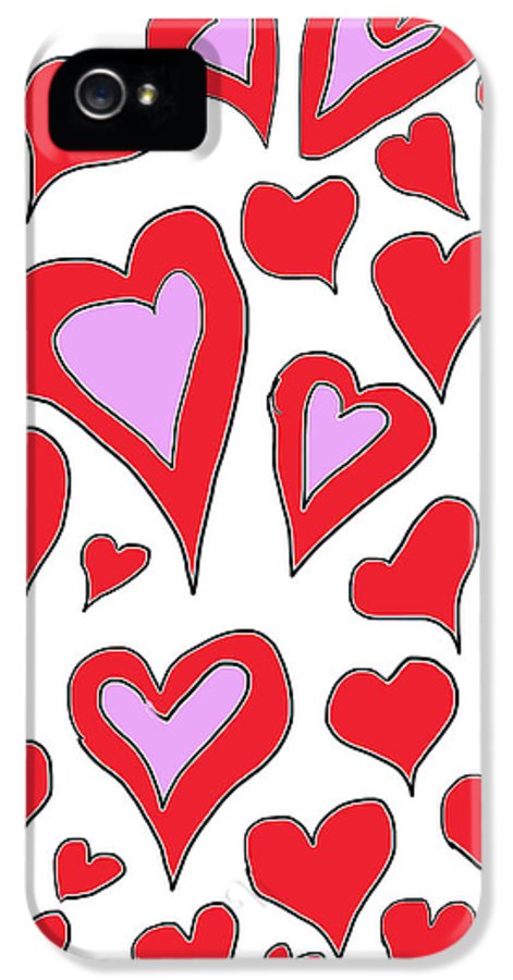 Hearts Drawing - Phone Case