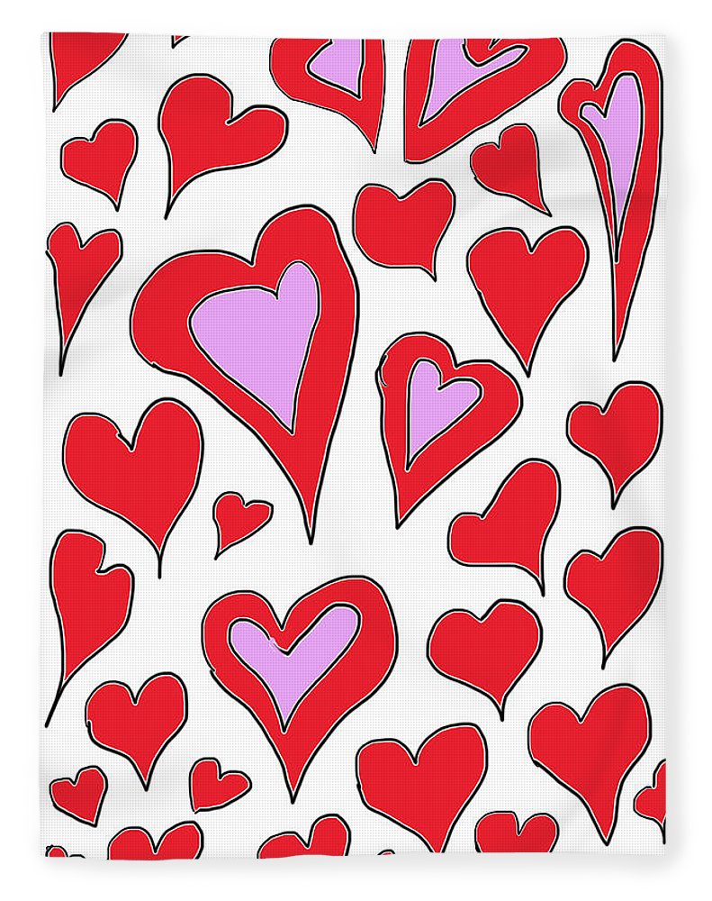 Hearts Drawing - Blanket