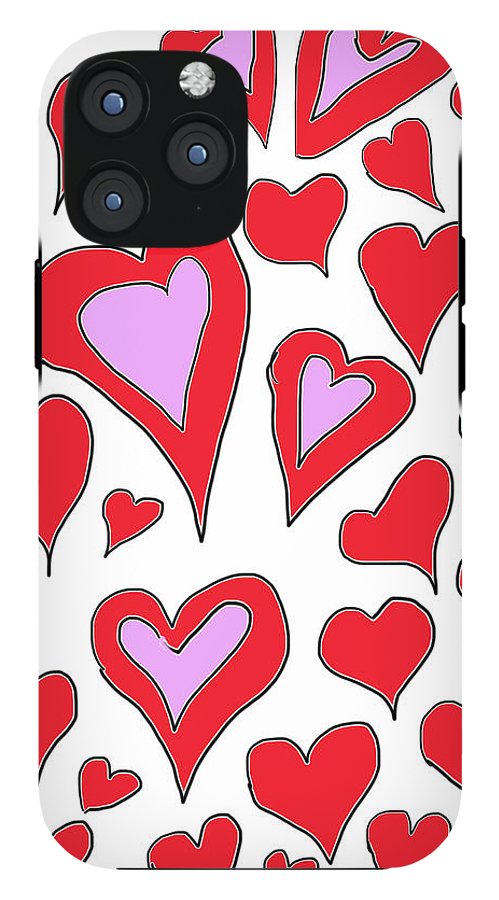 Hearts Drawing - Phone Case