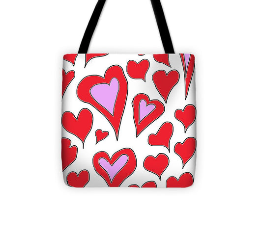 Hearts Drawing - Tote Bag