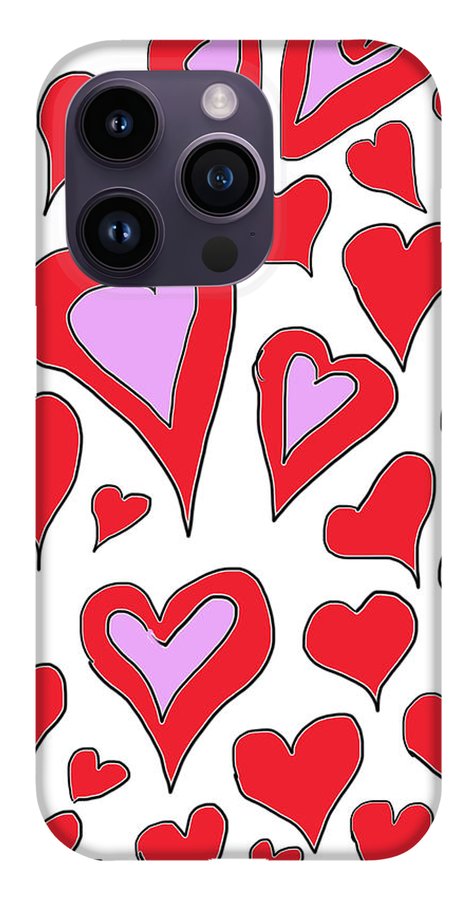 Hearts Drawing - Phone Case